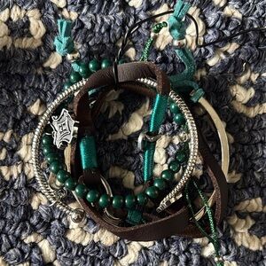 Harry Potter Slytherin House beaded stacked bracelet set